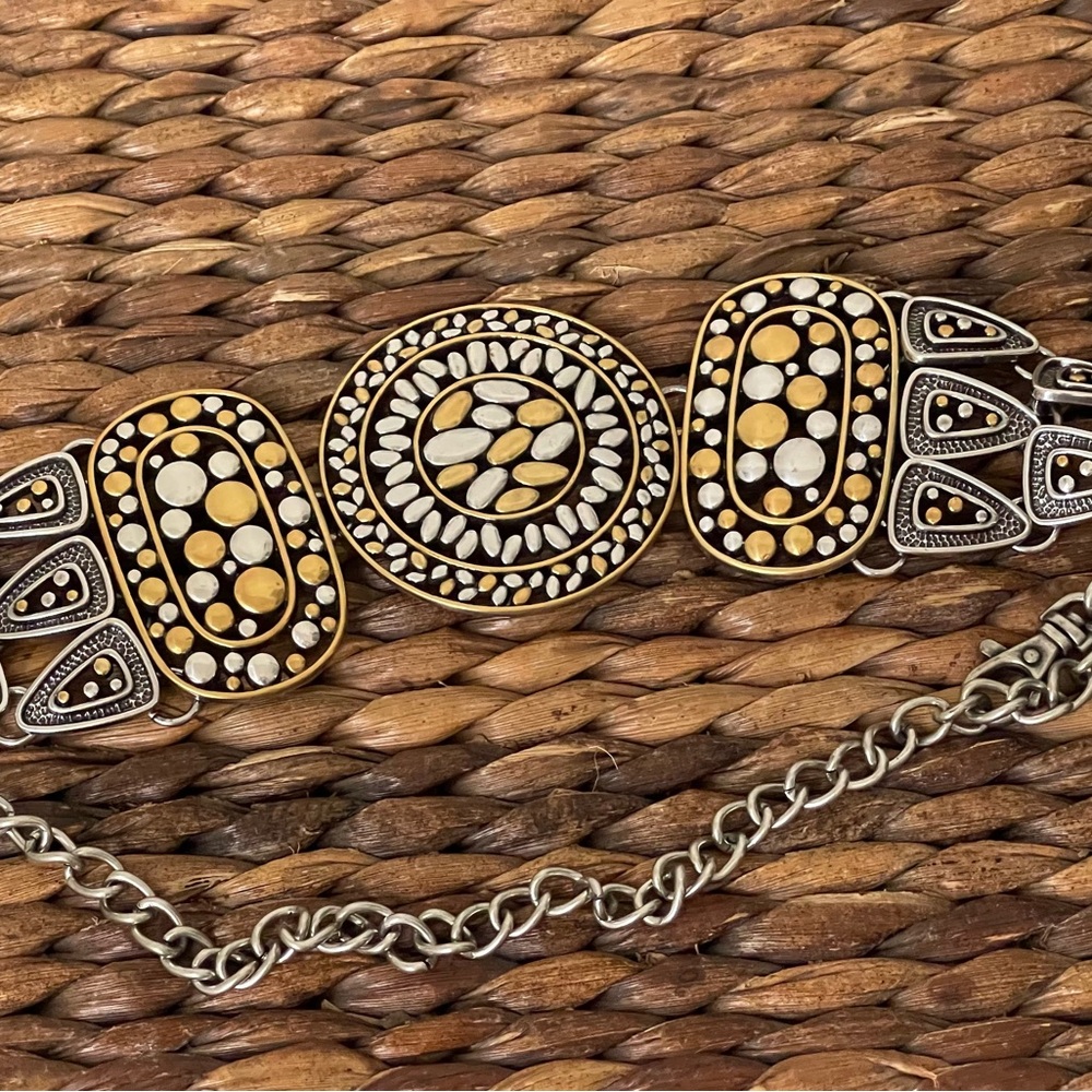 Chico's Gold and Silver  tone Embellished Belt